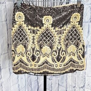 FOREVER 21 Beaded and Sequined Mini Skirt‎ Small